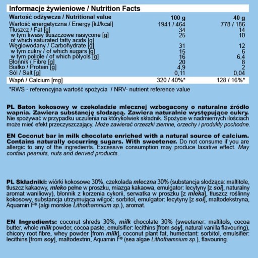 Allnutrition Fitking Tyčinka KOKOSOVÁ TYČINA BEZ CUKRU
