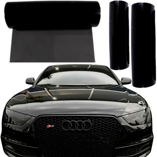 FÓLIA NA LAMPU NA 4 AUTO LAMPY SUPER ČIERNA 30x100