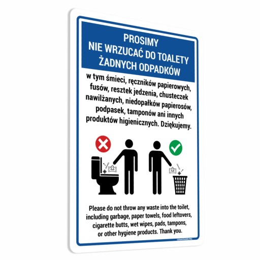Prosím, nevyhadzujte žiadny odpad do WC - Samolepka 10x15 cm
