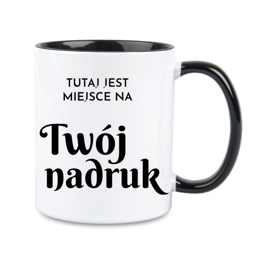Biely Combo hrnček, čierny vnútro, 330 ml, s ľubovoľnou grafikou, logom, textom