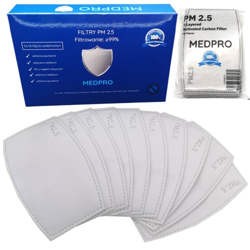 Filter Filtre pre opakovane použiteľné masky PM2.5 10 ks