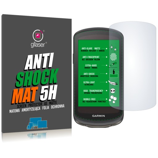 Ochranná fólia Glaser Anti-Shock MAT 5H Garmin EDGE 1040 Solar Anti-Glare
