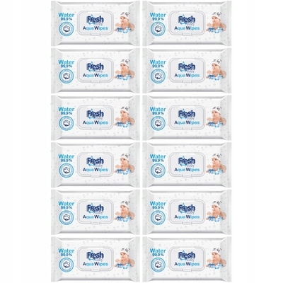 Vodou vlhčené obrúsky Aqua Wipes Fresh Baby 60