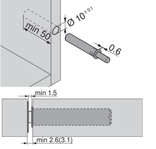 BLUM 956.1004 TIP-ON pre dvere s magnetom, čierny uhlík