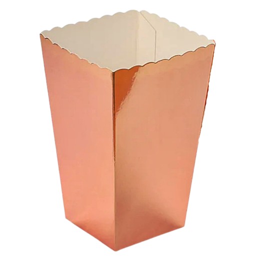 POPCORN BOX, zlatý, 6 ks, narodeninová oslava