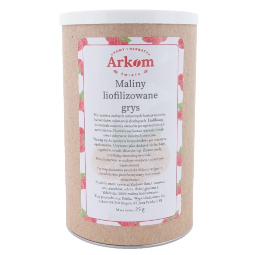Lyofilizované malinové krúpy v 25g tube