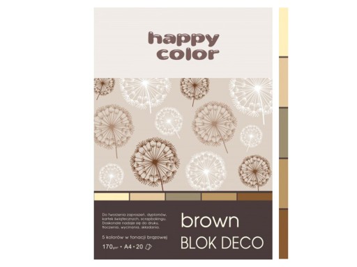 DECO BROWN BLOCK 170G A'20 5 HAPPY FAREBNÝCH FARIEB