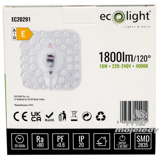 Dosková vložka žiarovky SMD stropné LED svietidlo 18W + NW 4000K napájací zdroj s magnetmi