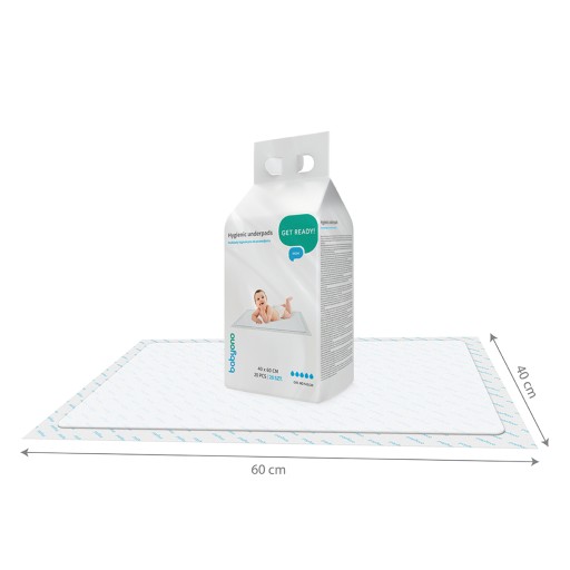 BABYONO HYGIENICKÉ JEDNORÁZOVÉ PREBAĽOVACIE PODLOŽKY 40x60 20 ks 513/20