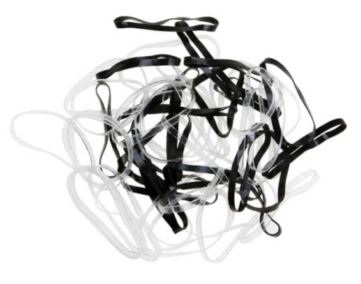 VLASOVÉ GUMY HAIR BRAINS, bezfarebné, ČIERNA, 2 FARBY, 50 kusov