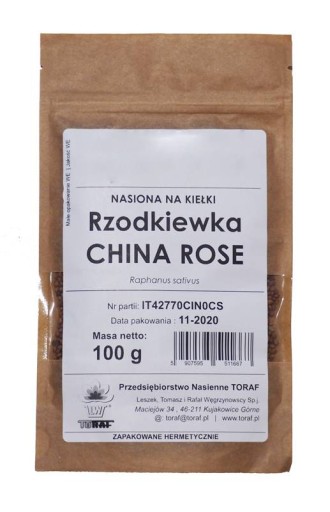 Čínske semienka reďkovky na klíčky 100g Toraf