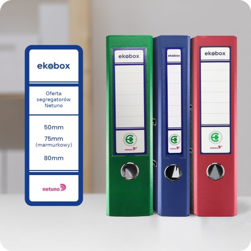Kancelársky zakladač A4 EKOBOX 50mm ČERVENÝ úzky tenký pákový