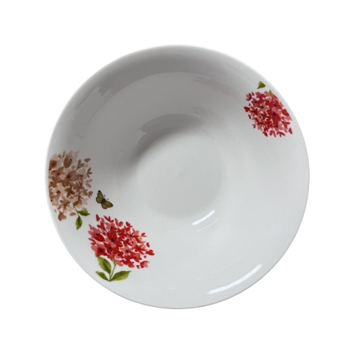 Porcelánová miska na šalát, biela, dekorácia, 17,5 cm, 500 ml, HORTENSE, veľký tanier