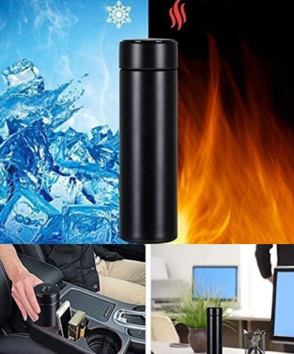 Termoska termohrnček smart LED 500ml čierna