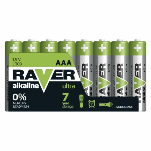 ALKALICKÁ BATÉRIA TENKÁ TYČ AAA 1,5V 8 KS