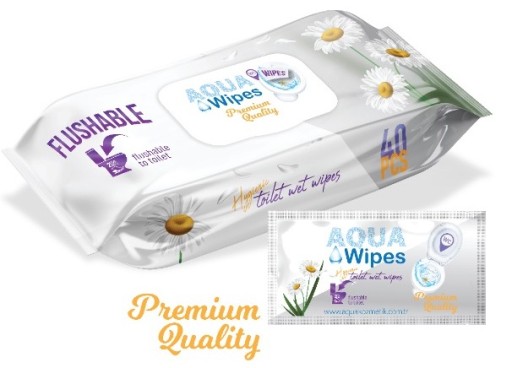 Vodou navlhčený papier Aqua Wipes 40 ks