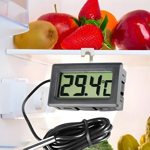 ARSA GO LCD KUCHYŇSKÝ Teplomer DO AKVÁRIOVÉHO TERÁRIÍ VÍNA SONDA čierny