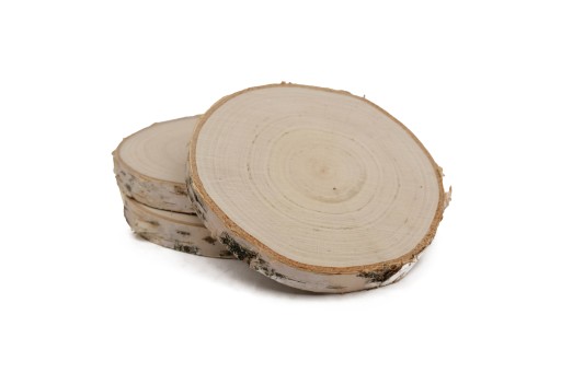 Nasucho brúsený drevený plátok 15-20 cm, breza
