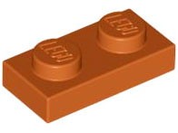LEGO ELEMENT Tanier 1 x 2 Tmavo oranžová 3023 5 ks NOVINKA