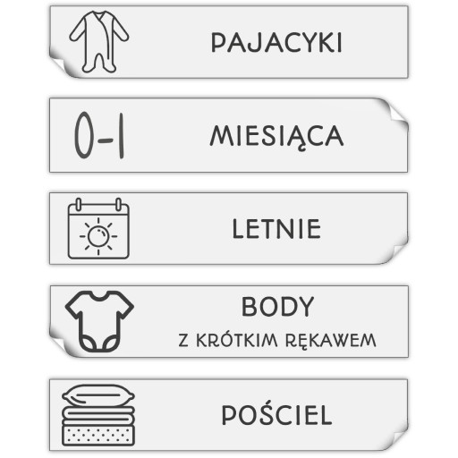 výbavička pre novorodenca ORGANIZAČNÉ NÁLEPKY detská skriňa