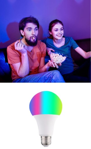 LED žiarovka E27 10W CCD RGBW STUDENÁ DISCO + DIAĽK