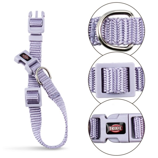 Prémiový obojok, pes, svetlý lila, XXS–XS: 15–25 cm/10 mm