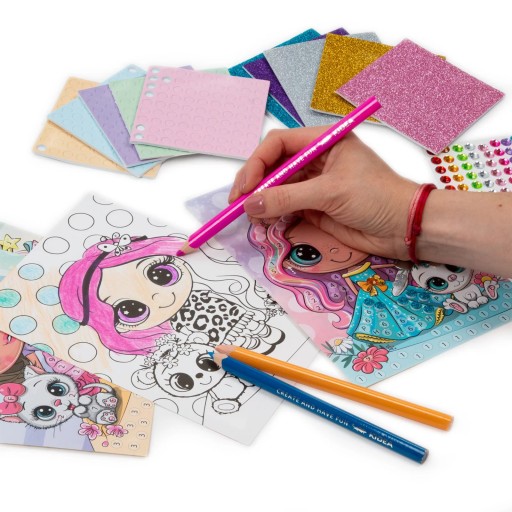 Kreatívna MOZAIKA omaľovánka VÍLY Glitter 10 listov Kidea