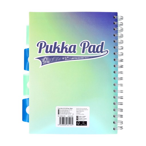 Námorný kockovaný zápisník B5 s predelmi Pukka Pad, Projekt Book Seafoam