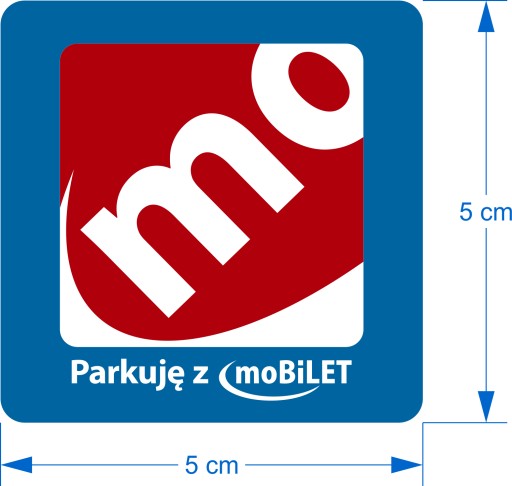 moBiLET parkovacia nálepka na čelné sklo, 5 cm
