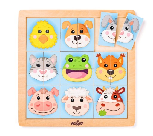 Puzzle farebné smajlíky hospodárskych zvierat