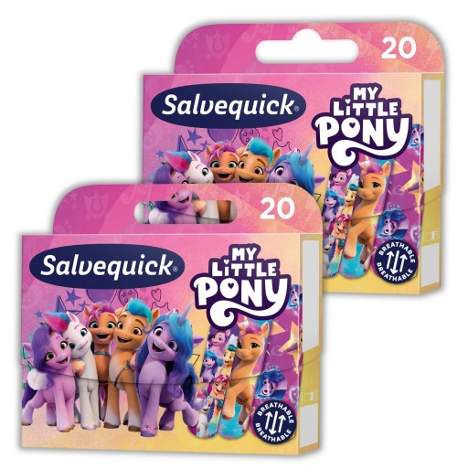 SALVEQUICK MY LITTLE PONY nášivky pre deti VODEODOLNÉ priedušné 20ks x2