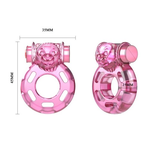 Prsteň BAILE Vibračný erekčný krúžok - Naťahovací krúžok VIBRATOR & CONDOM
