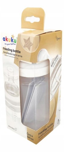 AKUKU ŠIROKÉ ANTIKOLICKÉ FĽAŠE, cumlík 240ml 0m