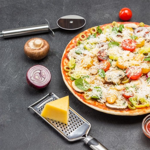 Nôž na PIZZA, guľaté rezacie ryhovanie, krájač
