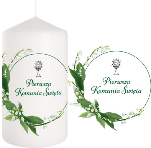SVIEČKA prijímanie Sviečka Dekorácia na stôl SVÄTÉ prijímanie Konvalinka 15cm