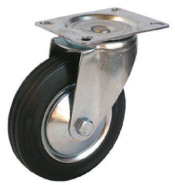 OTOČNÉ VOLANT GUMOVÉ KOLESO PRE VOZÍKY 125 mm