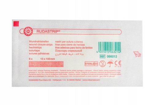 PRÚŽKY UZÁVIERANIA RÁNY = RUDASTRIP 13x100mm 6ks