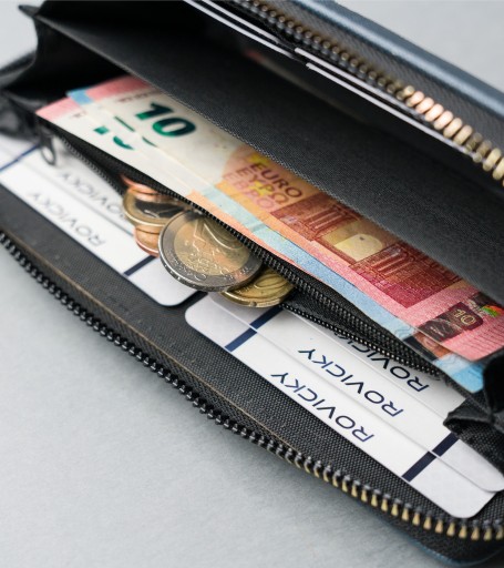 Veľká, priestranná dámska peňaženka, ekokoža, farebná
