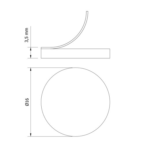 Plstené podložky pod nábytok, priemer 16, sivá - 25 ks.