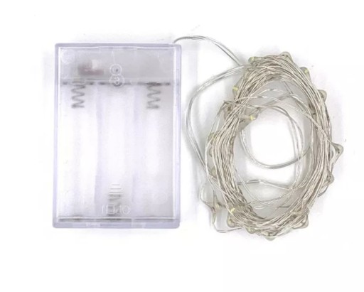 100 LED DRÔTOVÝCH LAMPY, NA BATÉRIU, BIELE SVETLO