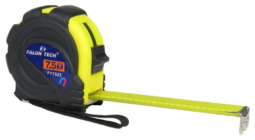 Falon-Tech 7,5 m skladací zvinovací meter kovový zvinovací meter so zámkom PRO