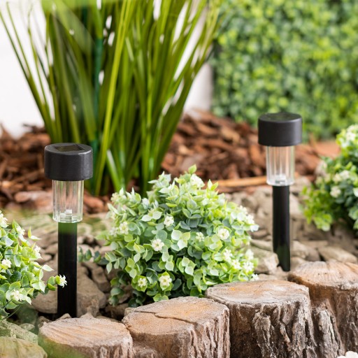 LED SOLÁRNE ČIERNA ZEMNÁ LED ZÁHRADNÁ LAMPA, VRÁŽANÁ, STĹPIKOVÝ OSTÍK