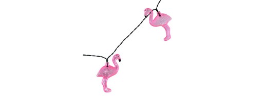 LED solárna girlanda FLAMINGOS ružová studená so súmrakovým senzorom 6m IP44