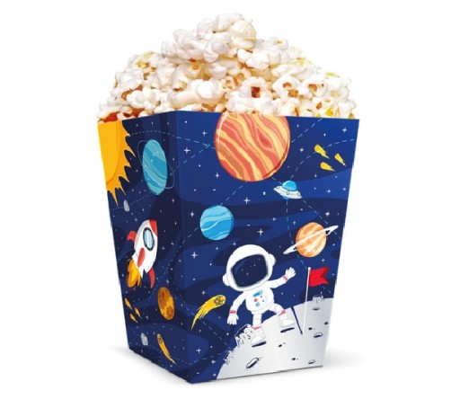 Krabičky na pukance Space Planets Birthday 6 ks