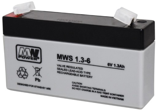 AGM batéria MWS 1,3-6 1,3Ah 6V PRE ELEKTRICKÉ LIETADLÁ