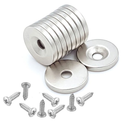 NEODYMOVÝ MAGNET S OTVOROM na skrutku 14x2 mm, okrúhly, cylindrický, HUNTER