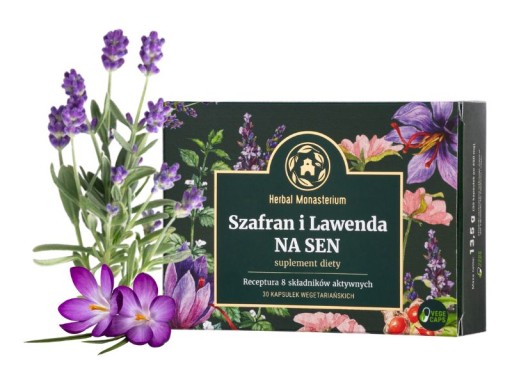 Šafran a levanduľa na spánok 30 vegetariánskych kapsúl