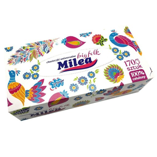 Papierové vreckovky Milea, krabička, 170 ks.