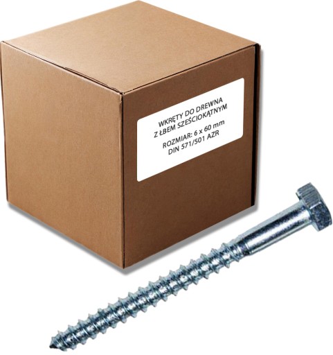 Skrutky skrutky SKRUTKA SO ŠESTIHRANNOU HLAVOU 6x60 mm DIN571 1kg POZINK.
