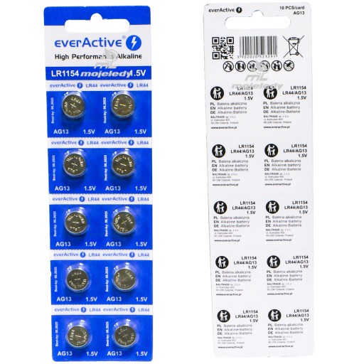 AG13 G13 L1154 LR44 A76 everActive batéria (blister 10 kusov)